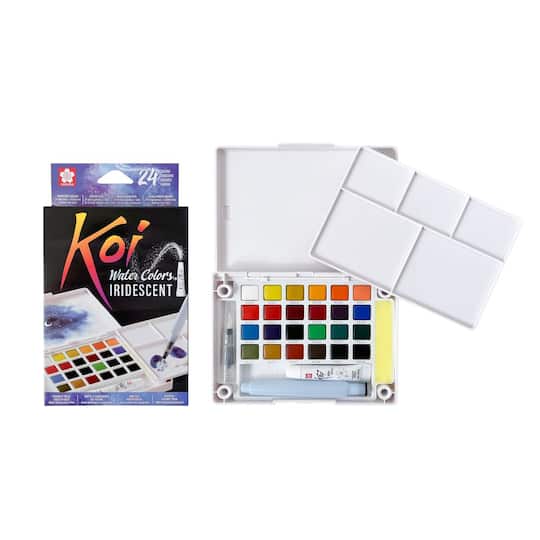 Koi® Water Colors™ 24 Color Iridescent Pocket Field Sketch Box